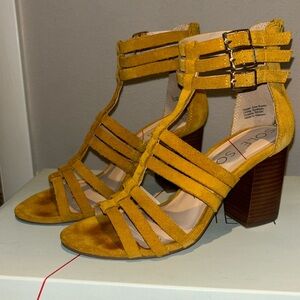 Sole Society Elise Suede Gladiator Block Heel Sandal